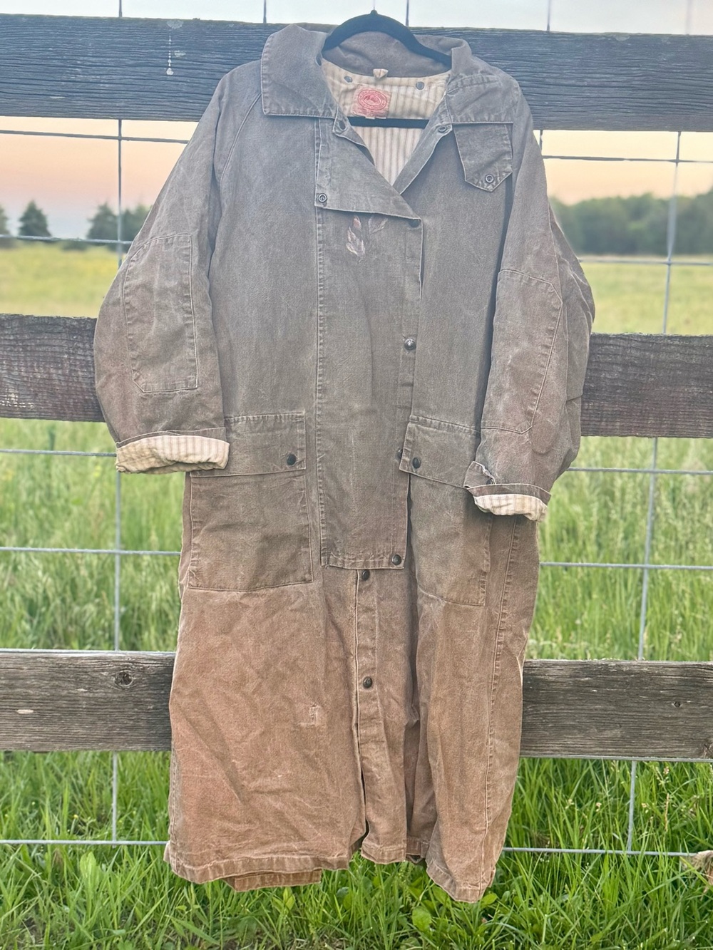 Vintage Hand Painted Floral Unisex Duster Coat The Australian Outback Collection